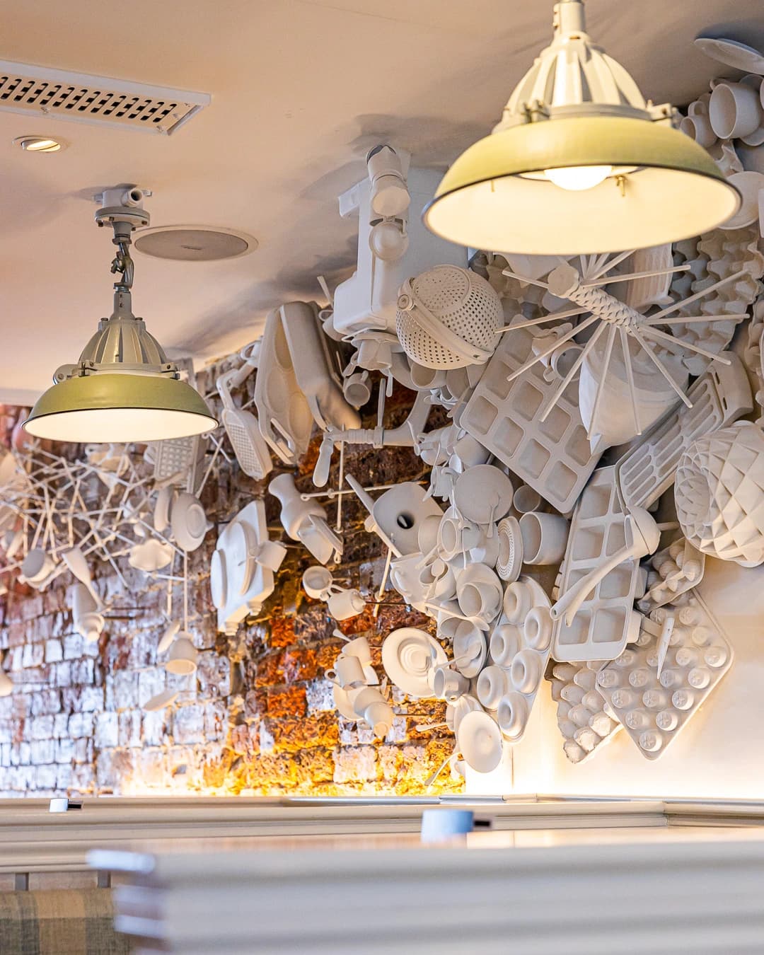 Close-up of art wall decor at Frankie B's Food House Parramatta