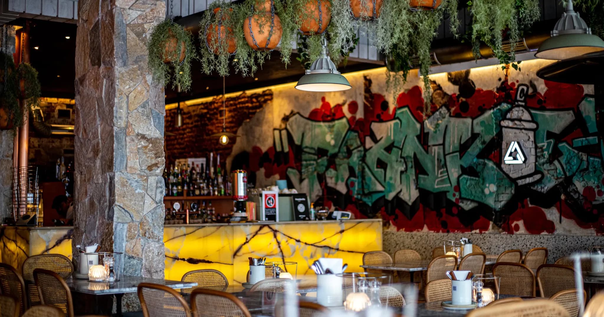 Frankie B's Food House Parramatta Interior – bar and dining area with vibrant decor