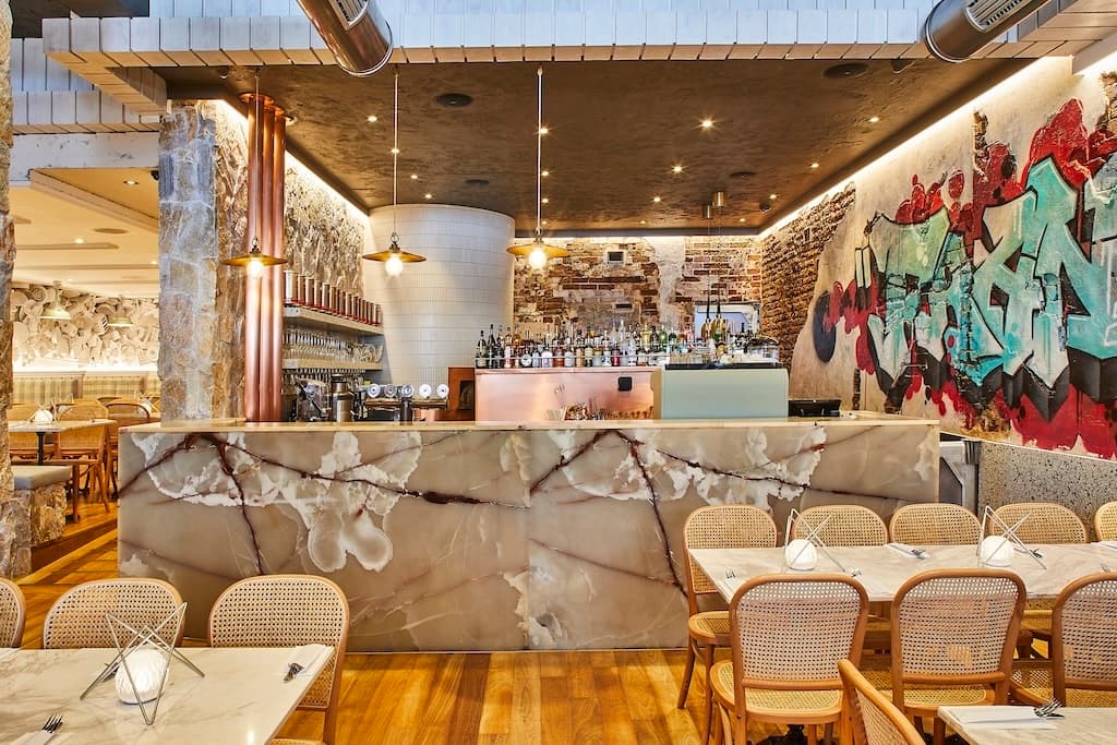 Frankie B's Food House Parramatta Bar Area – modern and artistic bar setup